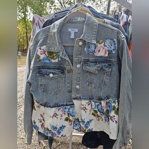 Forever 21 Denim Jacket with Floral Design
